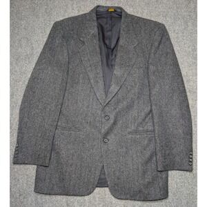 Farah Clothing Co Mens 42L Vintage Pure Wool Tweed Blazer Sport Coat Herringbone